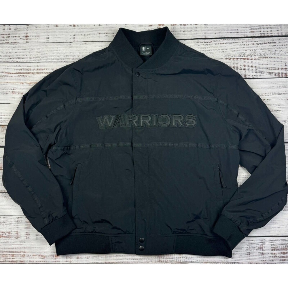 Nike Golden State Warriors Courtside Icon Collection Blackout Bomber Jacket XL